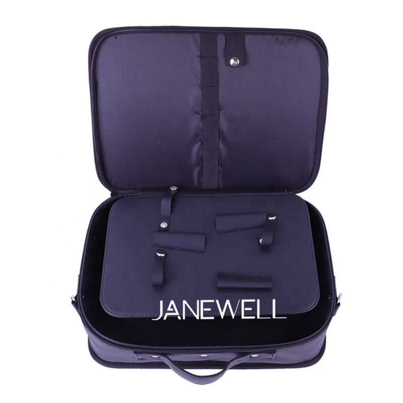 Genuine leather case for barber tools. Professional quality shears organizer for barbers, hairdressers and salon stylists. - thumbnail 4