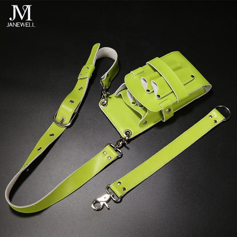 Genuine leather pouch for hairdresser tools, with waist belt. Professional quality shears organizer for barbers, hairdressers and salon stylists. - thumbnail 5