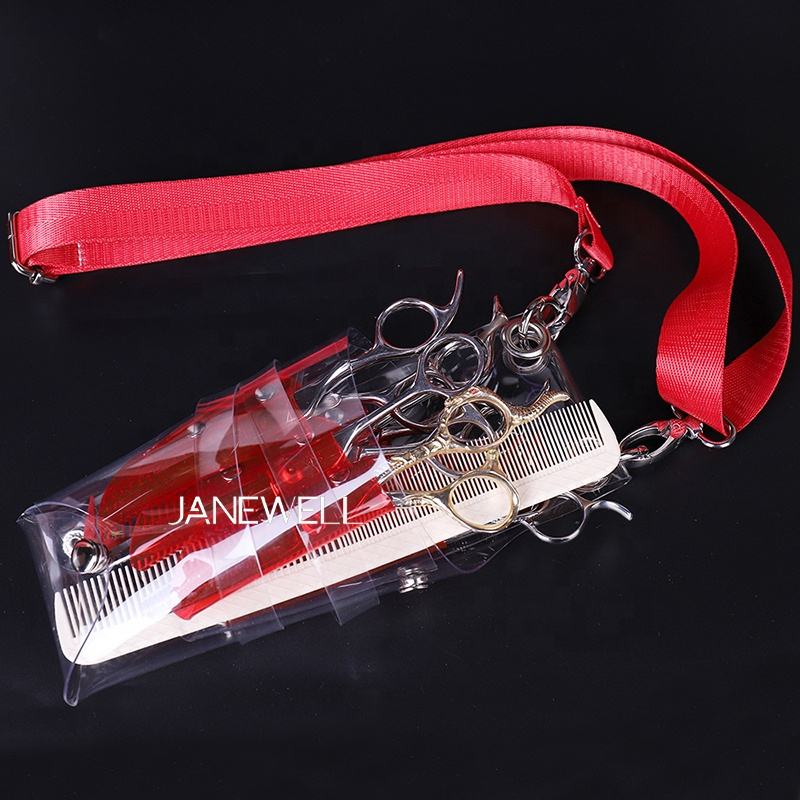 PVC bag for barber scissors, with waist belt. Professional quality shears organizer for barbers, hairdressers and salon stylists. - thumbnail 3