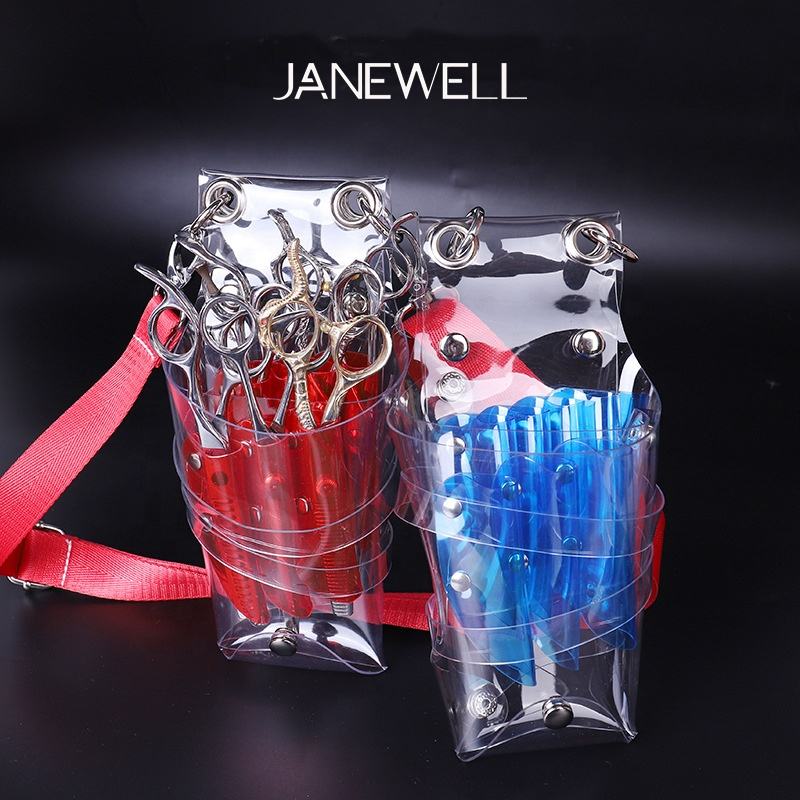 PVC bag for barber scissors, with waist belt. Professional quality shears organizer for barbers, hairdressers and salon stylists. - thumbnail 6