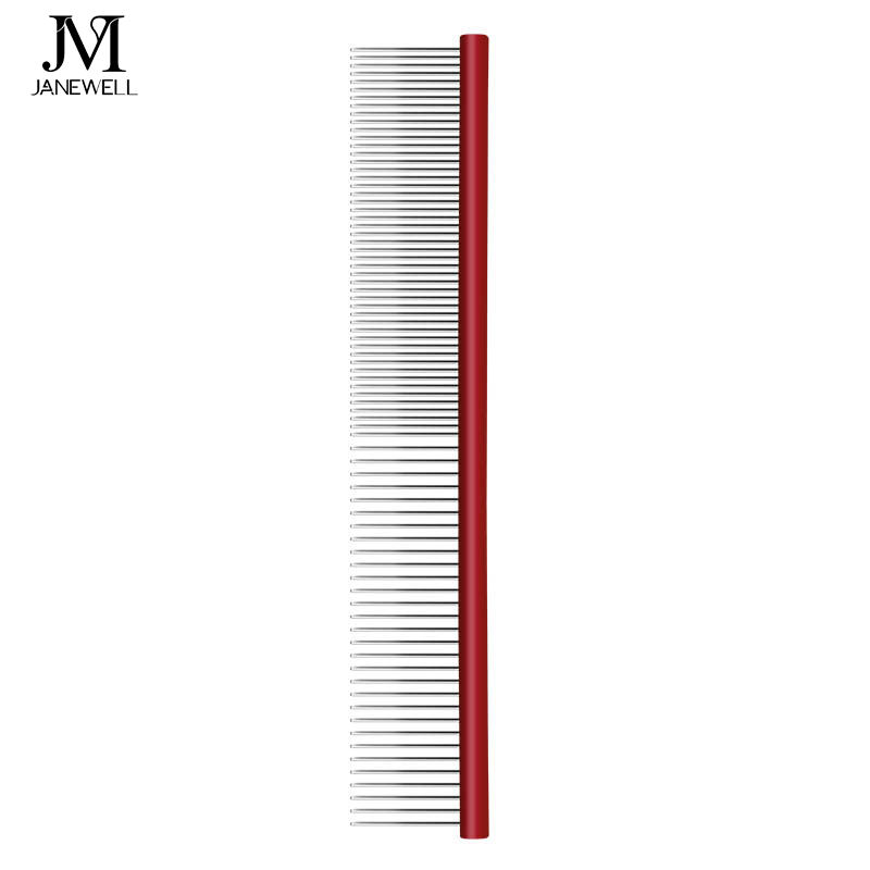 Professional 25CM big size circle handle dog comb for grooming and deshedding, colorful stainless steel dog metle comb for large dogs and pet salon use. - thumbnail 3