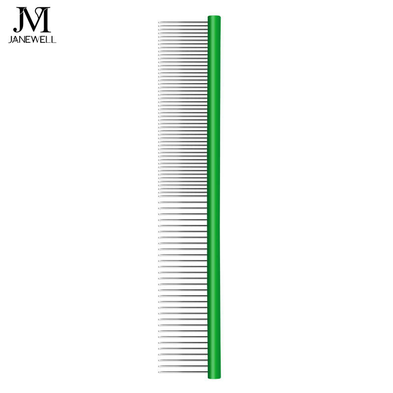 Professional 25CM big size circle handle dog comb for grooming and deshedding, colorful stainless steel dog metle comb for large dogs and pet salon use. - thumbnail 4