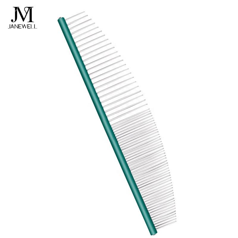 Professional black moon shape stainless steel dog comb with circle handle, 19cm ergonomic dog metle comb for detangling and coat care. - thumbnail 6