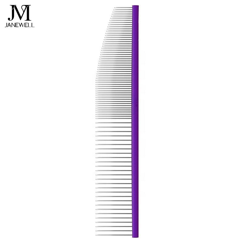 Professional moon shape stainless steel pet comb for dog and cat grooming, 19cm ergonomic dog metle comb for efficient hair detangling and deshedding. - thumbnail 3