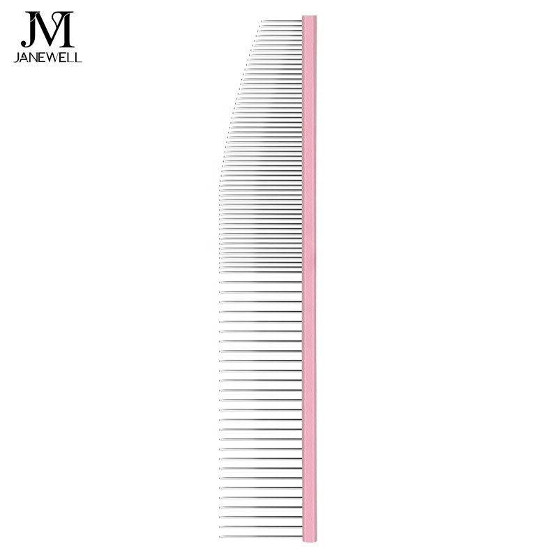 Professional moon shape stainless steel pet comb for dog and cat grooming, 19cm ergonomic dog metle comb for efficient hair detangling and deshedding. - thumbnail 6