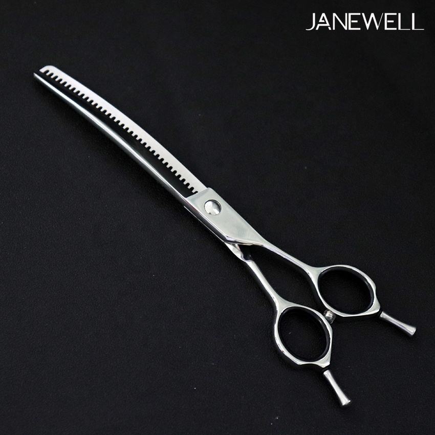 Professional 440C 35 teeth curved chunker grooming scissors for dog coat texturizing, 7 inch grooming shars for professional pet groomers and salons. - thumbnail 3