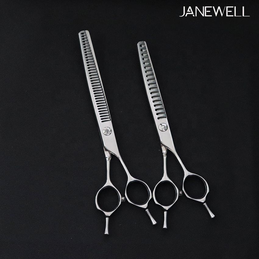 Professional 440C 35 teeth curved chunker grooming scissors for dog coat texturizing, 7 inch grooming shars for professional pet groomers and salons. - thumbnail 6