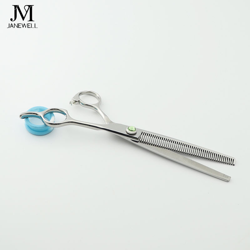 Professional 440C straight thinning grooming scissors for dog pet grooming 40 teeth, 7.0 inch. pet grooming shears for professional groomers. - thumbnail 7