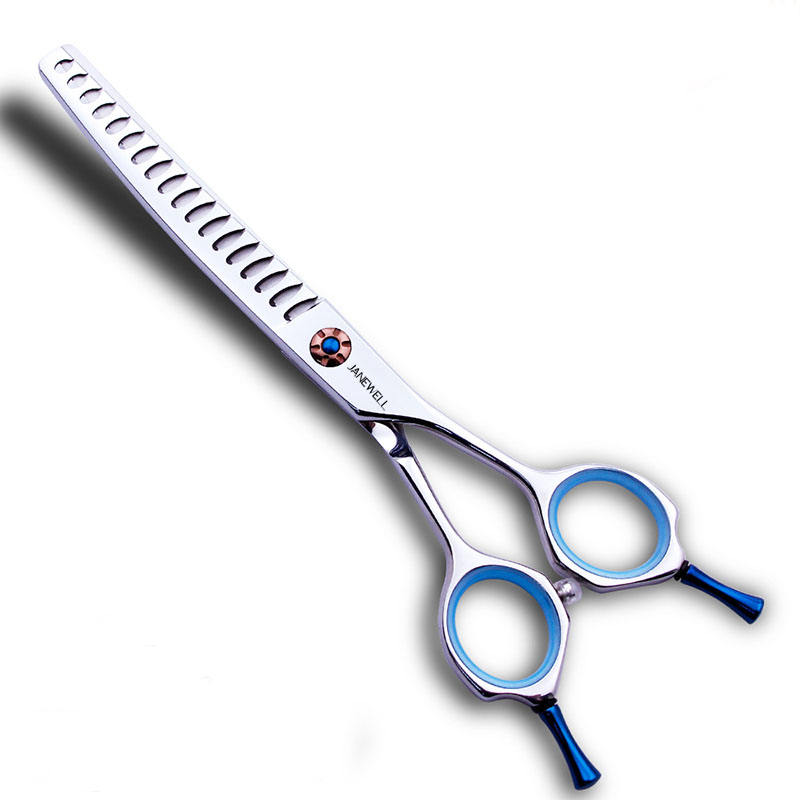 Professional 440C 18 teeth thinning dog grooming shears for coat texturizing, 6.5 inch chunker grooming shars for pet groomers and salon use.