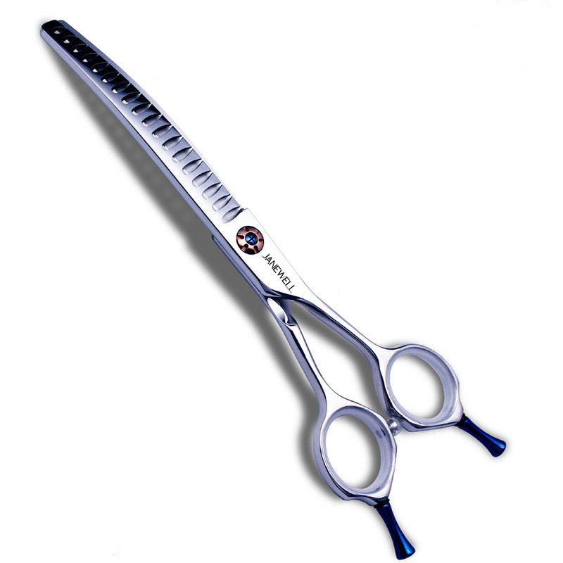 Professional 440C 18 teeth thinning dog grooming shears for coat texturizing, 6.5 inch chunker grooming shars for pet groomers and salon use. - thumbnail 2