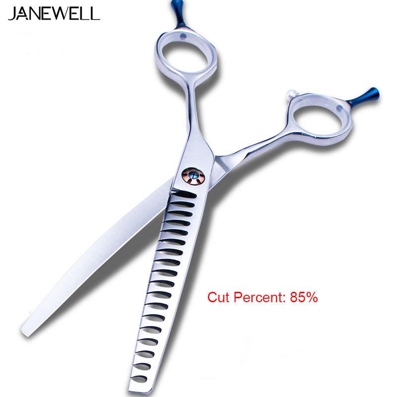 Professional 440C 18 teeth thinning dog grooming shears for coat texturizing, 6.5 inch chunker grooming shars for pet groomers and salon use. - thumbnail 4