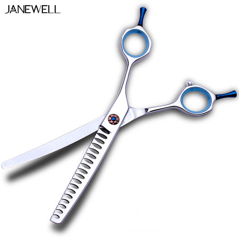 Professional 440C 18 teeth thinning dog grooming shears for coat texturizing, 6.5 inch chunker grooming shars for pet groomers and salon use. - thumbnail 5