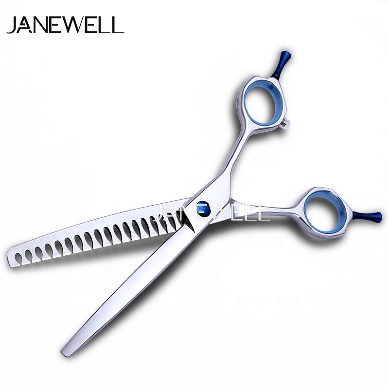Professional 440C curved thinning grooming scissors with 18 teeth, 6.5 inch for dog groomers and pet grooming salons. Ideal grooming shears for texturizing pet coats, also known as grooming shars. - thumbnail 3
