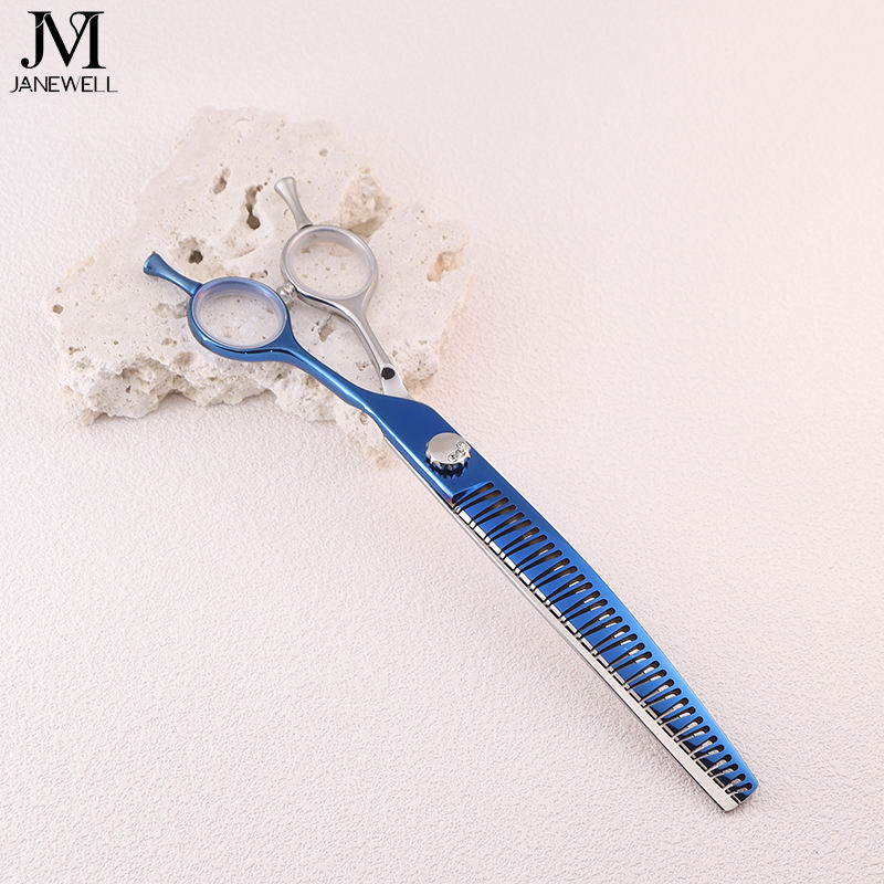 Professional 440C deep blue curved grooming scissors for dog pet grooming, 6.5 inch. pet grooming shears for professional groomers. - thumbnail 11