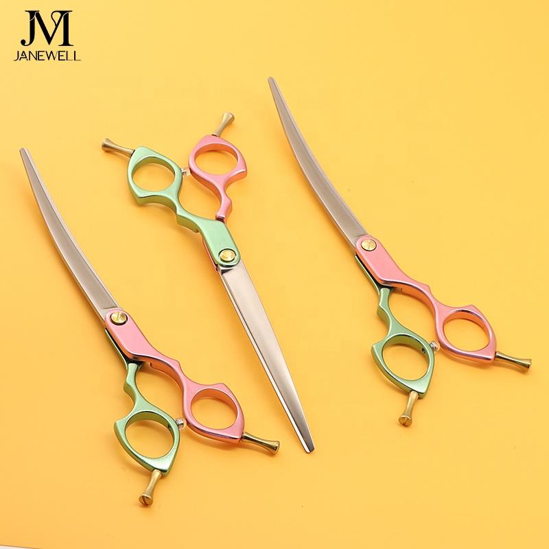 Professional 440C deep blue curved grooming scissors for dog pet grooming, 6.5 inch. pet grooming shears for professional groomers. - thumbnail 12