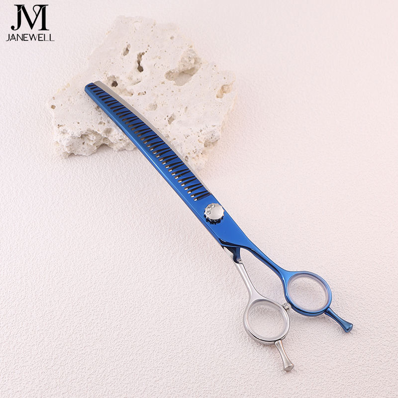 Professional 440C deep blue curved grooming scissors for dog pet grooming, 6.5 inch. pet grooming shears for professional groomers. - thumbnail 26