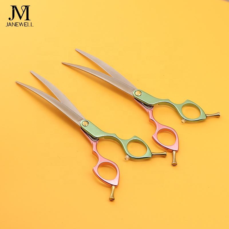 Professional 440C deep blue curved grooming scissors for dog pet grooming, 6.5 inch. pet grooming shears for professional groomers. - thumbnail 27