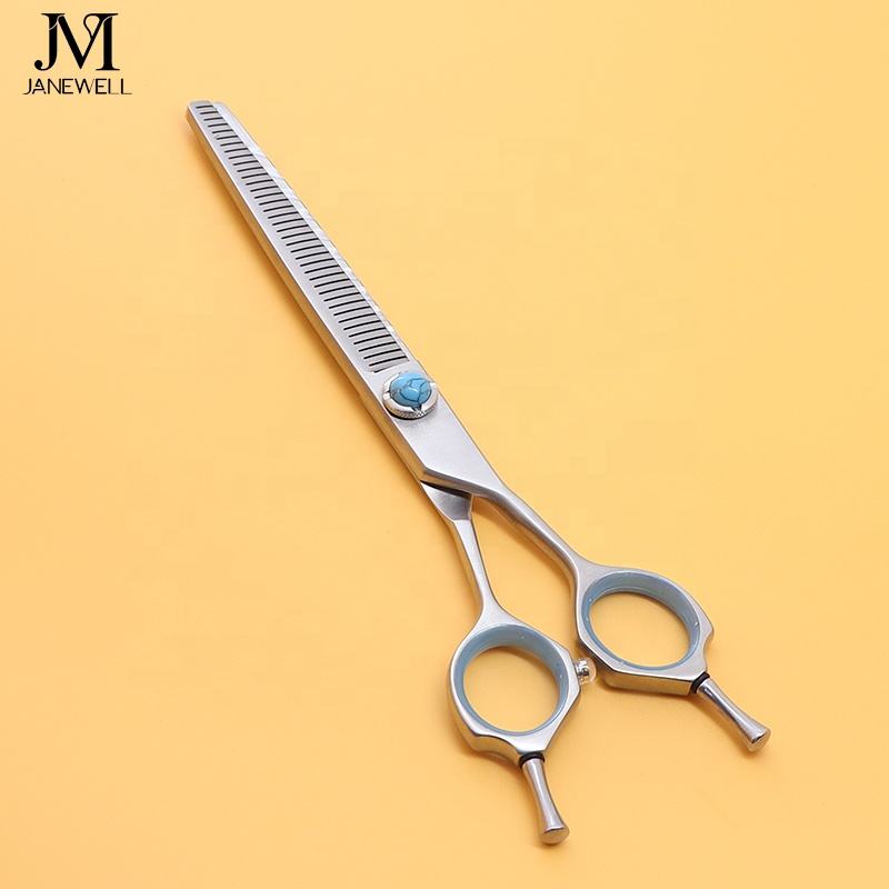 Professional 440C deep blue curved grooming scissors for dog pet grooming, 6.5 inch. pet grooming shears for professional groomers. - thumbnail 3
