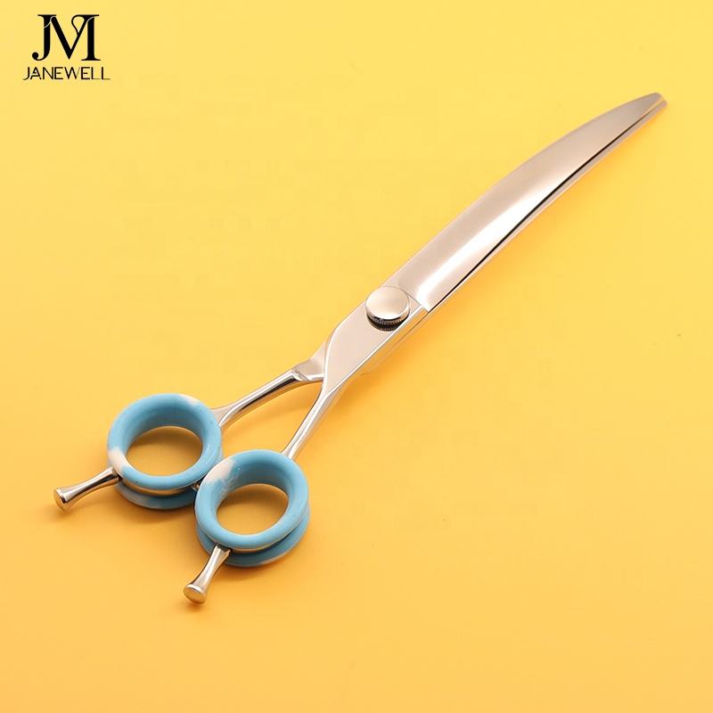 Professional 440C deep blue curved grooming scissors for dog pet grooming, 6.5 inch. pet grooming shears for professional groomers. - thumbnail 9