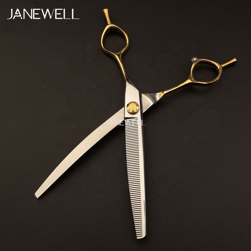 Professional 440C curved thinning grooming scissors for dog pet grooming, 7.5 inch. pet grooming shears for professional groomers. - thumbnail 2
