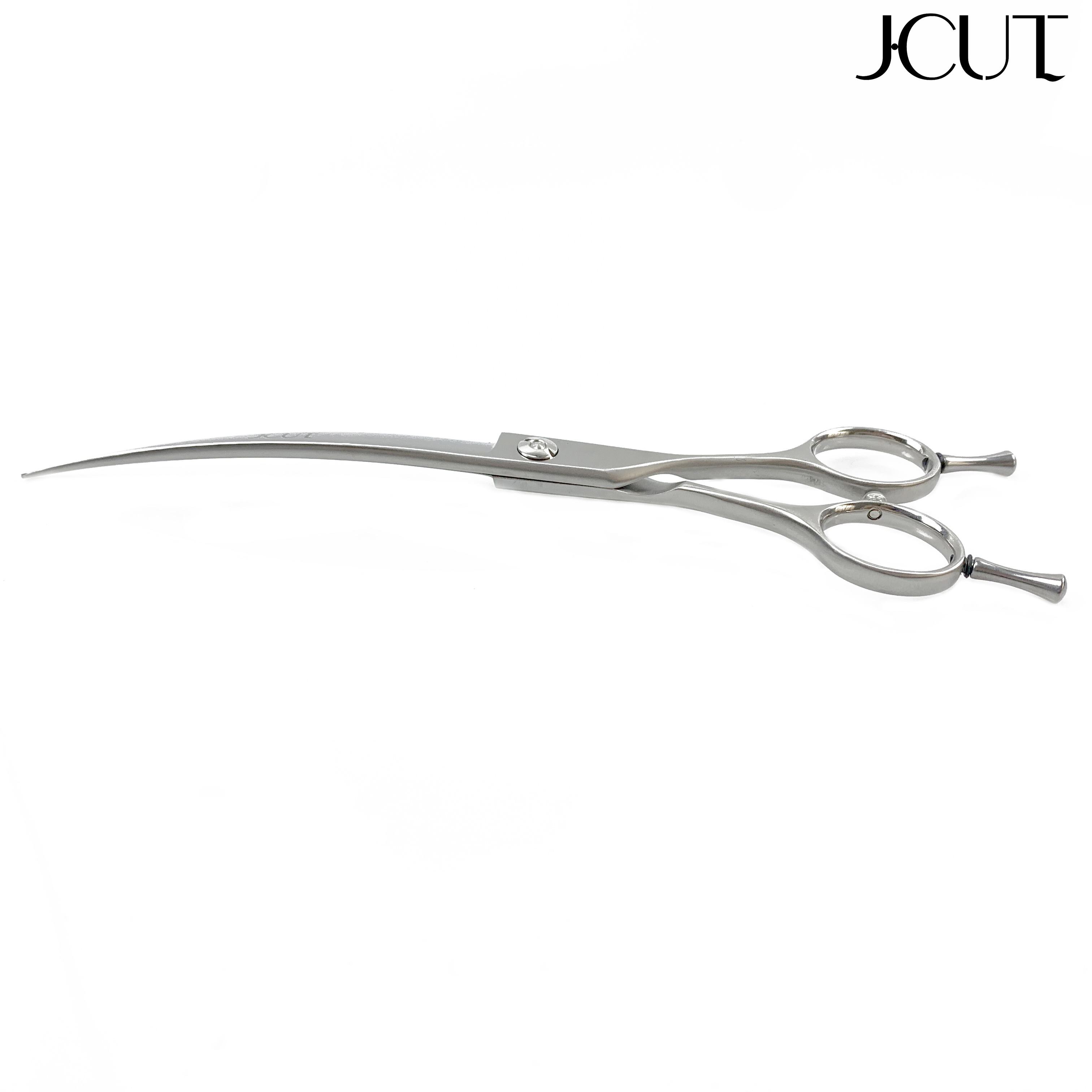 Professional 440C curved grooming scissors with blunt tip for safe dog trimming, 7.5 inch lightweight grooming sheers for pet salon use. - thumbnail 3