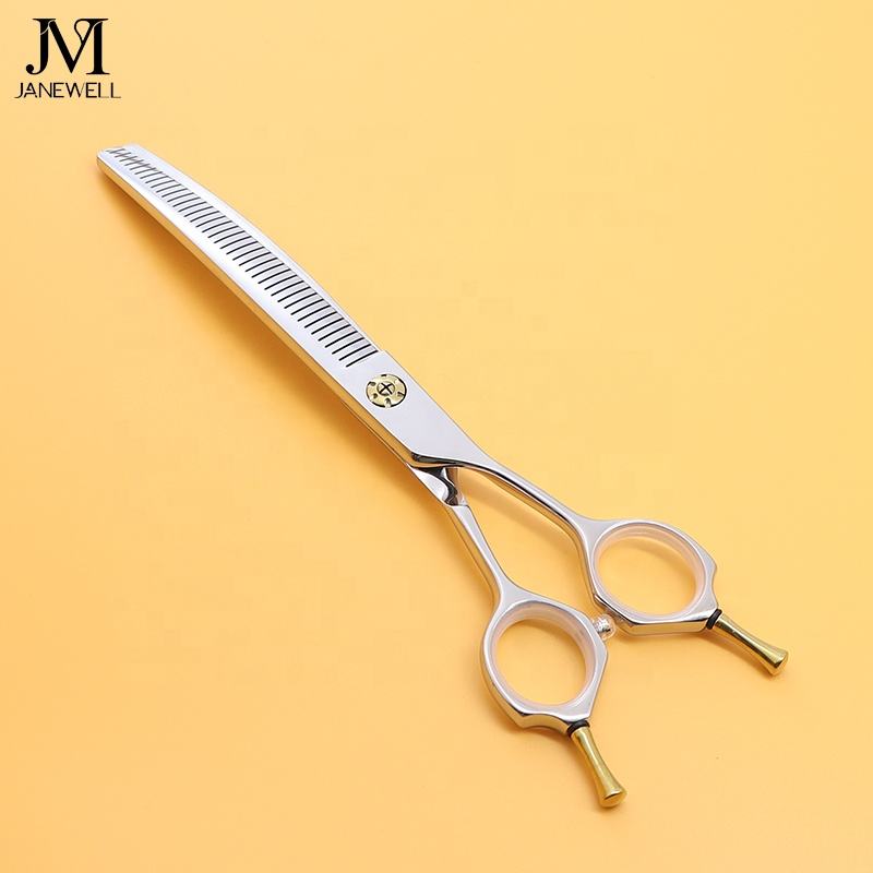 Professional 440C curved thinning grooming scissors for dog pet grooming, 7.0 inch. pet grooming shears for professional groomers. - thumbnail 2