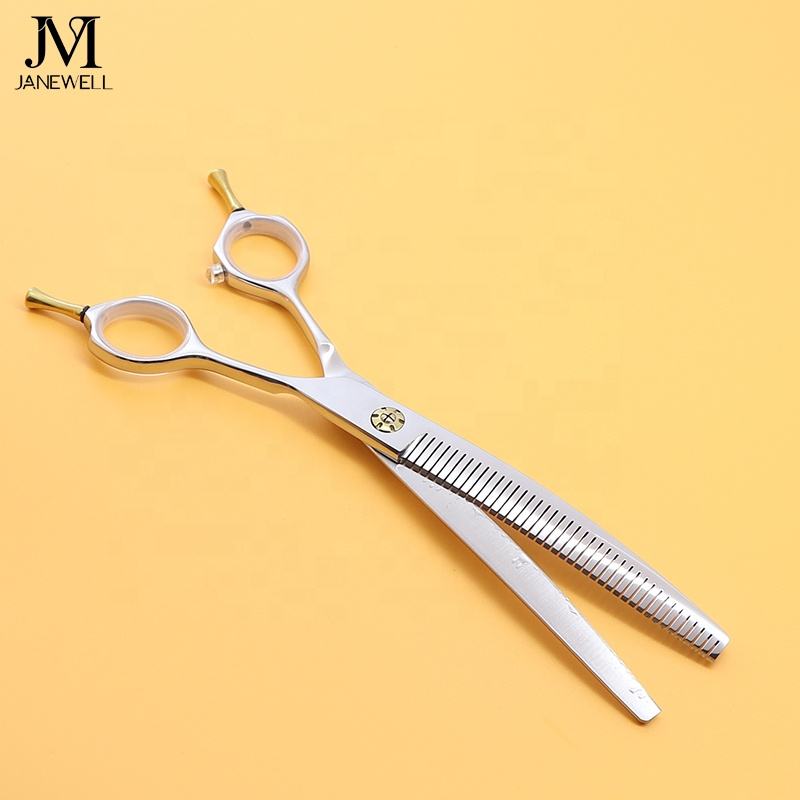 Professional 440C curved thinning grooming scissors for dog pet grooming, 7.0 inch. pet grooming shears for professional groomers. - thumbnail 3