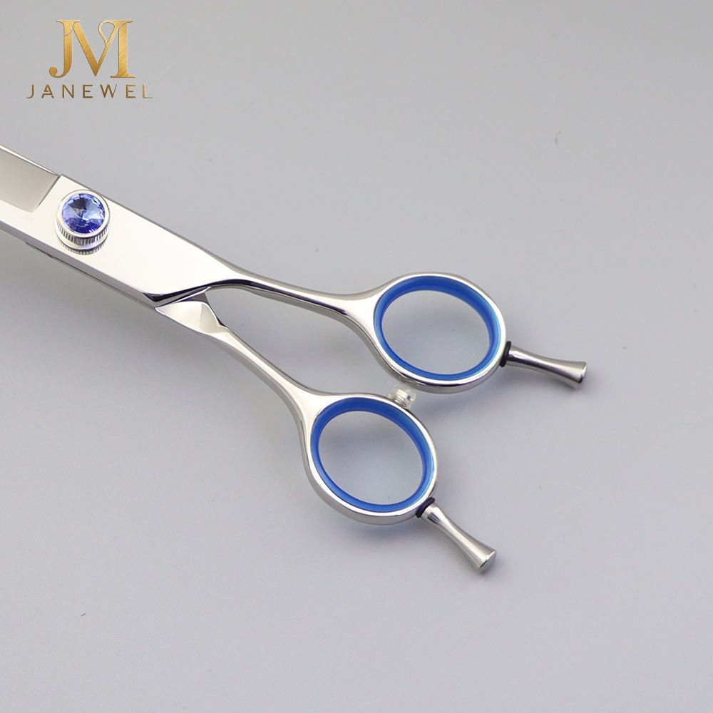 Large 8 inch curved grooming scissors 440C stainless steel with convex edge, for full-body dog grooming. - thumbnail 4