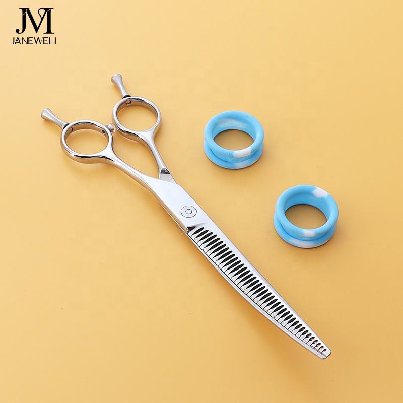 Professional 440C blue curved chunker grooming shars for dog pet grooming, 6.5 inch. pet grooming shears for professional groomers. - thumbnail 35