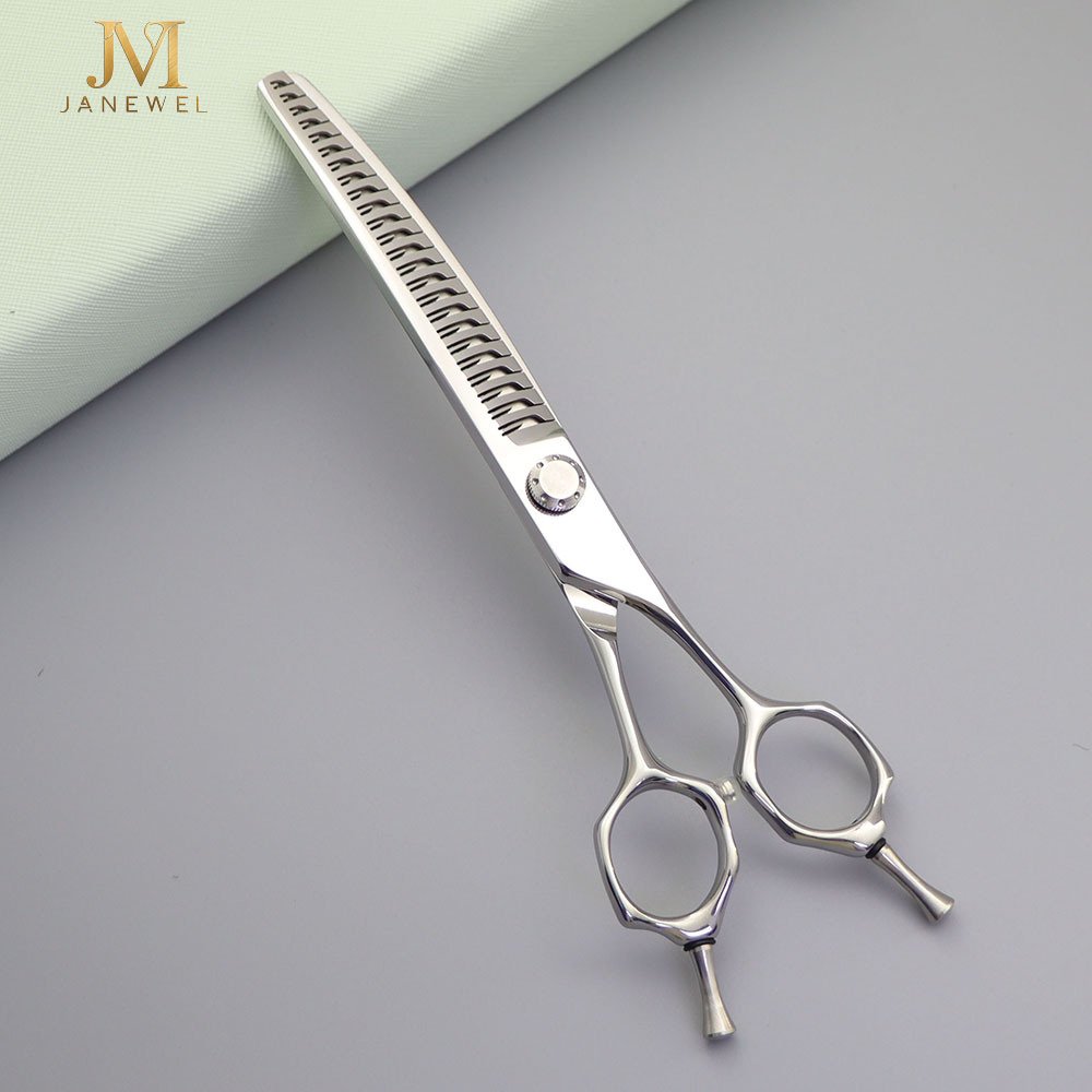 Dog grooming shears 7 inch curved chunker thinning scissors Japanese VG10 steel, for dog grooming salons.