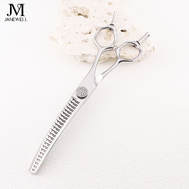 Dog grooming shears 7 inch curved chunker thinning scissors Japanese VG10 steel, for dog grooming salons. - thumbnail 5