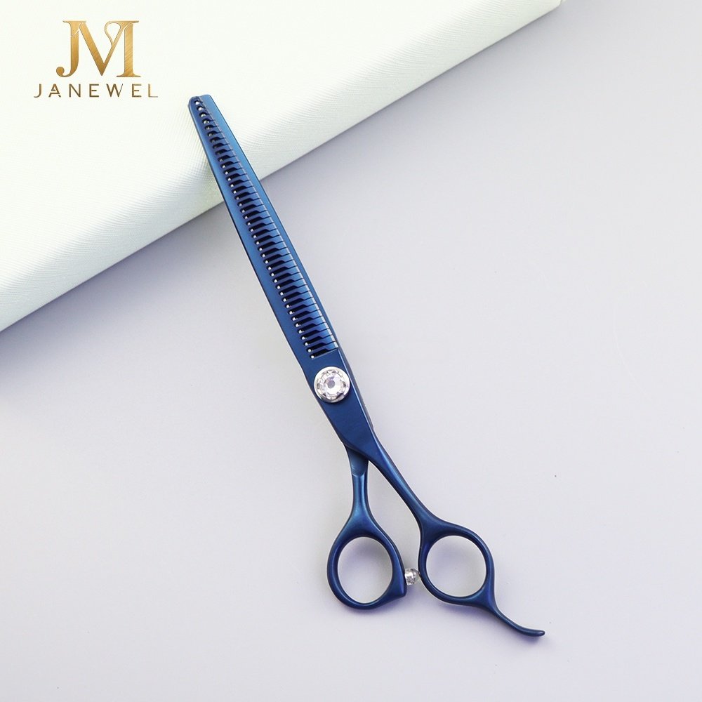 Dog grooming shears 7.25 inch fishbone chunker 36 teeth VG10 steel blue coated, for professional dog grooming. - view 1
