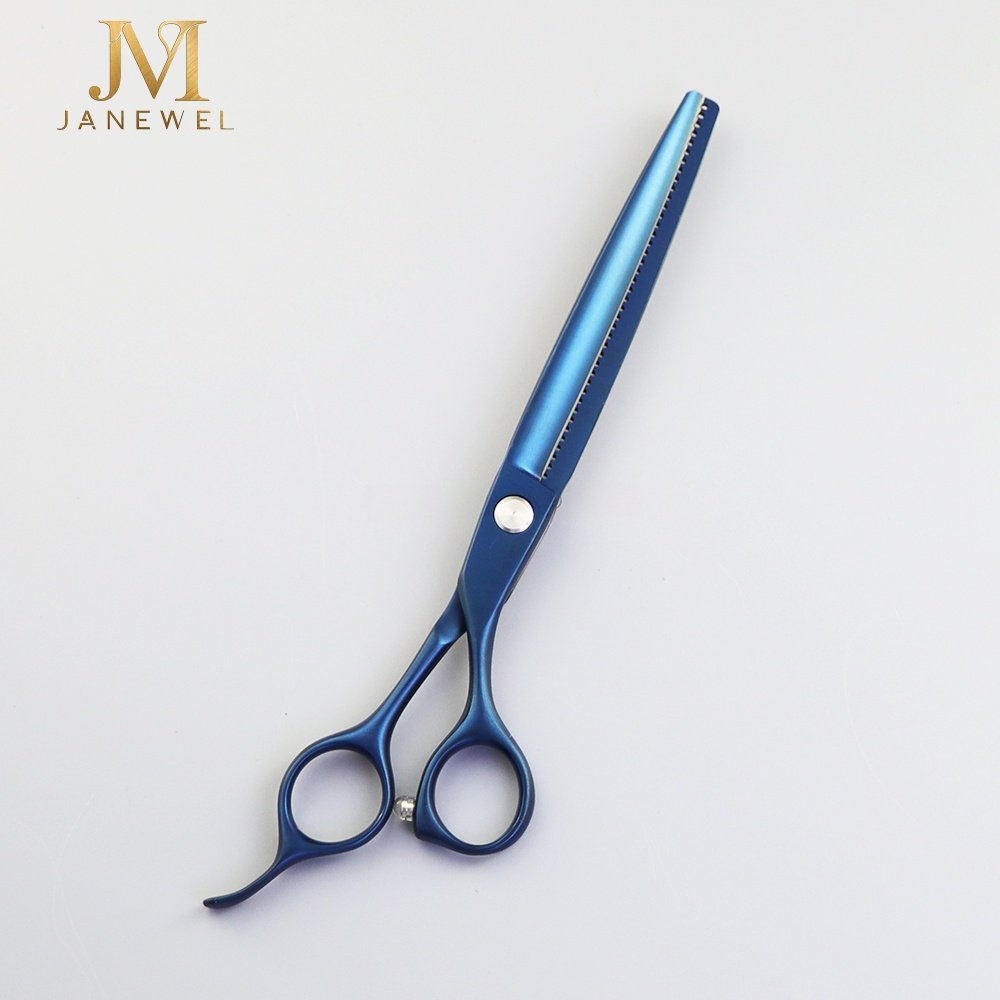 Dog grooming shears 7.25 inch fishbone chunker 36 teeth VG10 steel blue coated, for professional dog grooming. - thumbnail 3