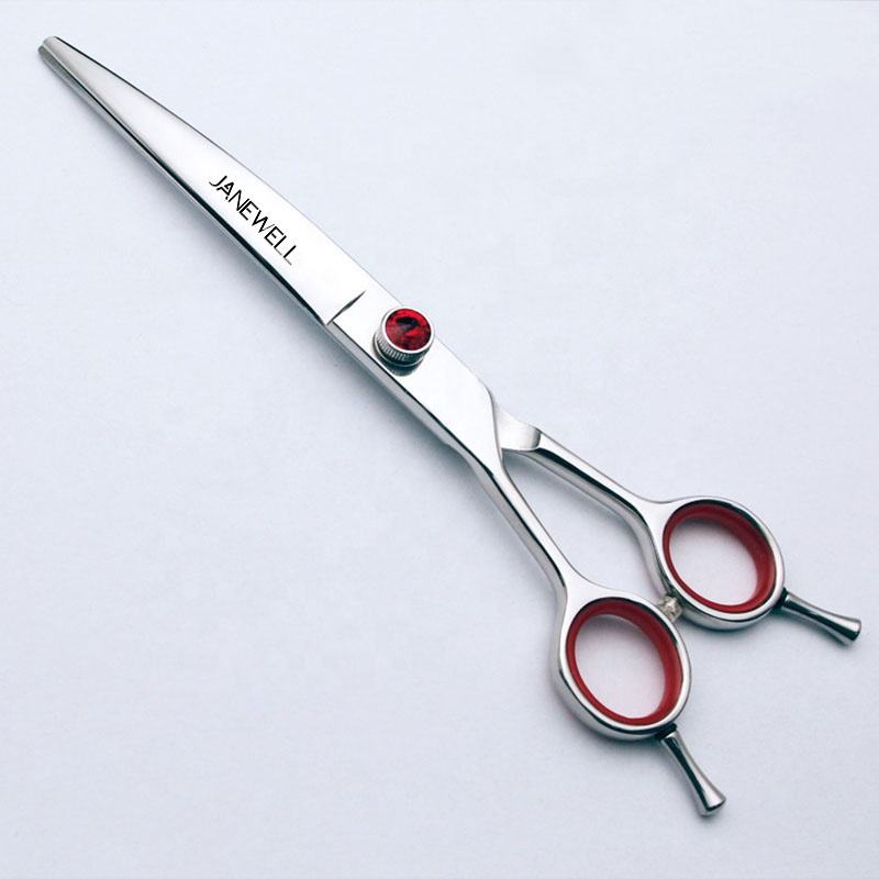 Professional 440C left handed curved grooming scissors for dog trimming, 7 inch lefty grooming shears for left-handed pet groomers. - thumbnail 2