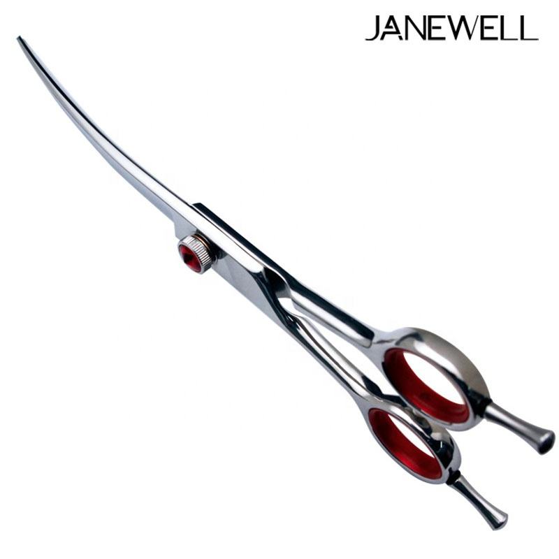 Professional 440C left handed curved grooming scissors for dog trimming, 7 inch lefty grooming shears for left-handed pet groomers. - thumbnail 4