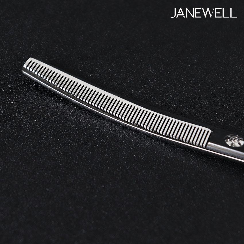 Professional 440C lefty curved thinning grooming scissors with 55 teeth, 7 inch dog grooming sheers for left-handed pet groomers and texturizing. - thumbnail 3