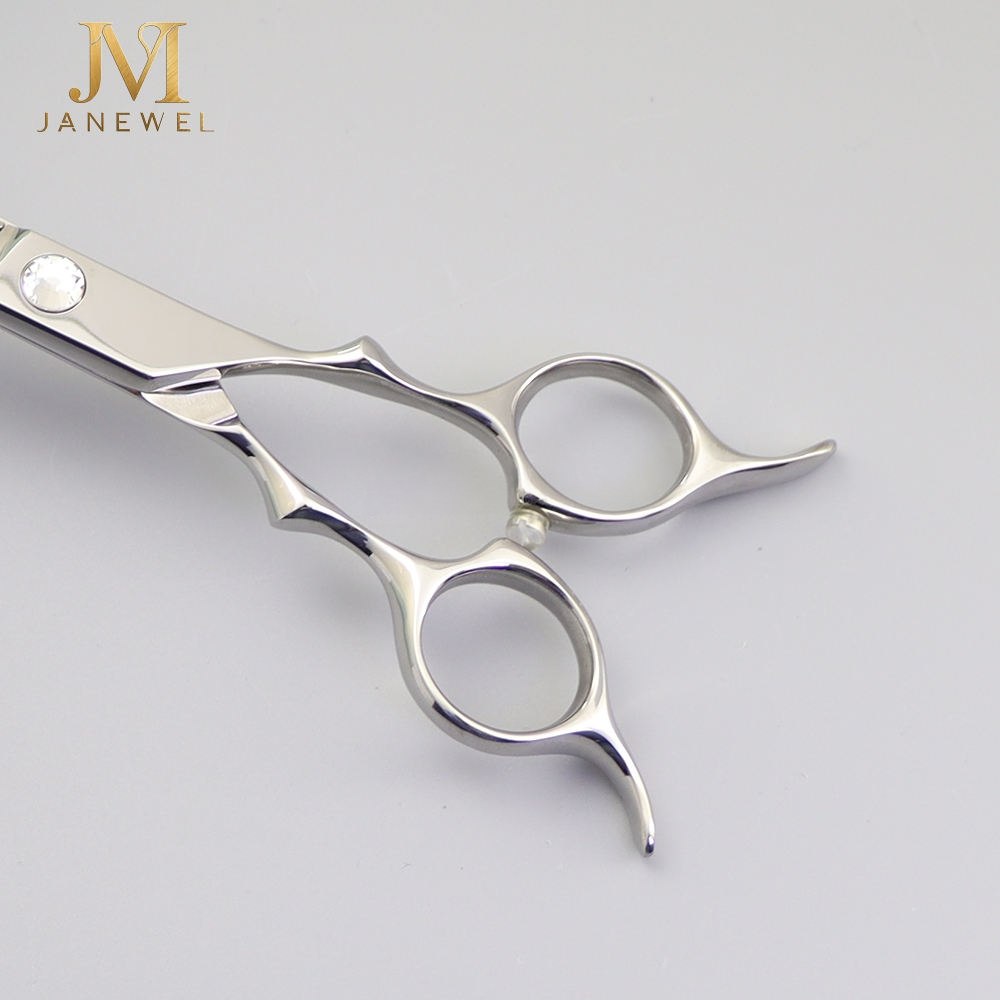Magic Cut curved grooming scissors 7 inch VG10 steel 61-62 HRC, silver finish, for professional dog grooming. - thumbnail 5