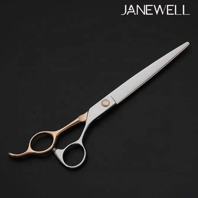 Professional 440C rose gold coated dog grooming shears with straight blade, 7 inch lightweight grooming scissors for pet salon and home grooming. - thumbnail 3