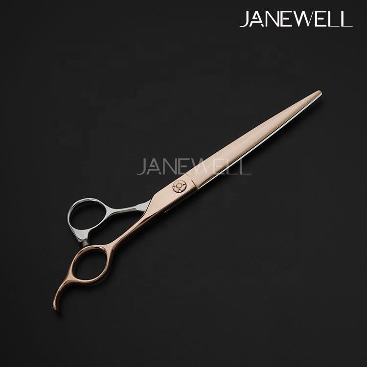 Professional 440C rose gold coated dog grooming shears with straight blade, 7 inch lightweight grooming scissors for pet salon and home grooming. - thumbnail 4