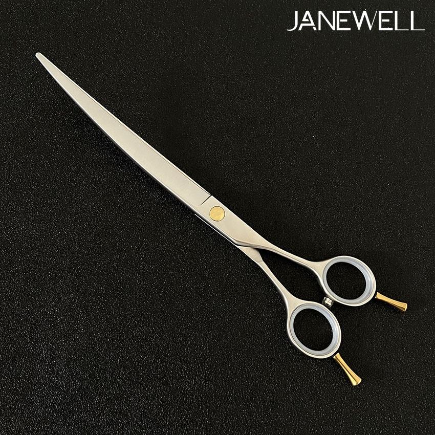 Professional 440C slim curved grooming scissors for precision dog trimming, 7 inch lightweight grooming sheers for pet groomers and detailed salon work. - thumbnail 2