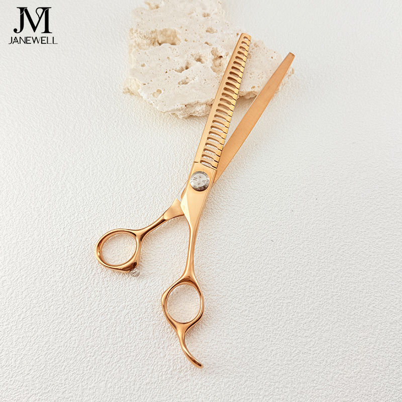 Professional VG10 rose gold straight thinning grooming sheers for dog pet grooming 24 teeth, 7.0 inch. pet grooming shears for professional groomers. - thumbnail 7