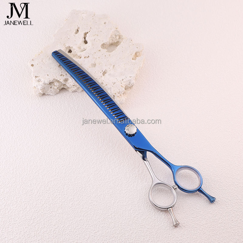 Professional VG10 blue curved chunker grooming sheers for dog pet grooming, 7.5 inch. pet grooming shears for professional groomers. - view 1
