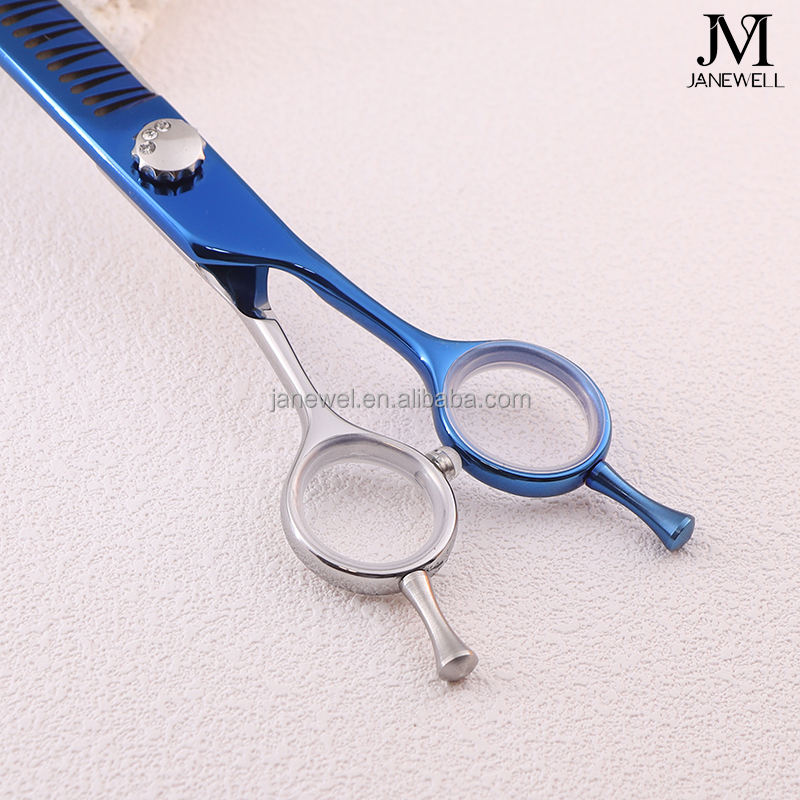 Professional VG10 blue curved chunker grooming sheers for dog pet grooming, 7.5 inch. pet grooming shears for professional groomers. - thumbnail 5