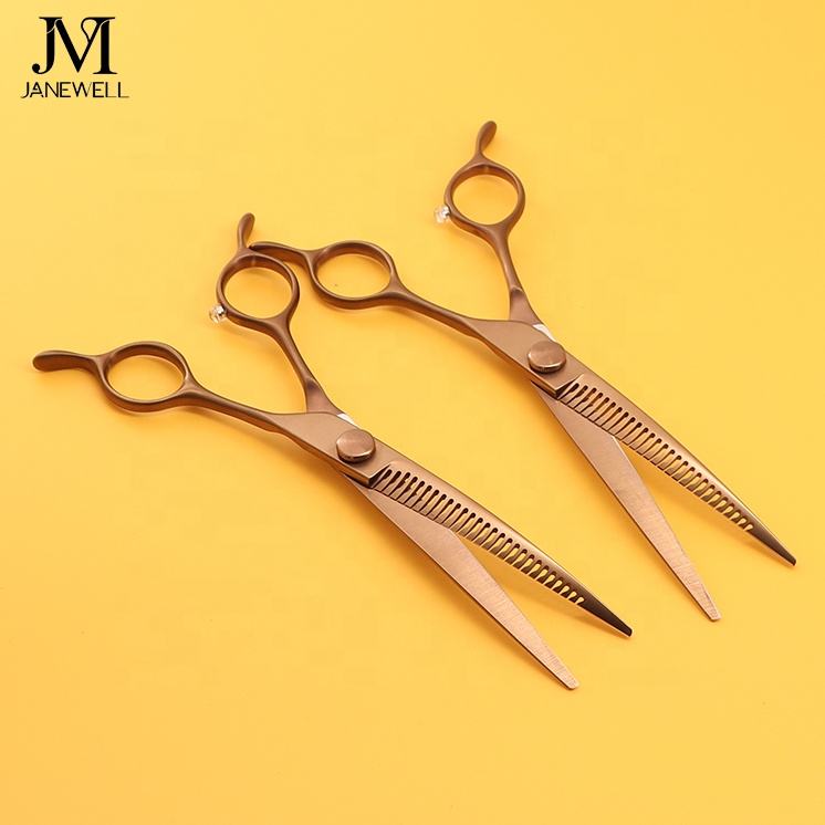 Professional VG10 bronze curved chunker grooming shars for dog pet grooming 26 teeth, 7.0 inch. pet grooming shears for professional groomers. - thumbnail 2