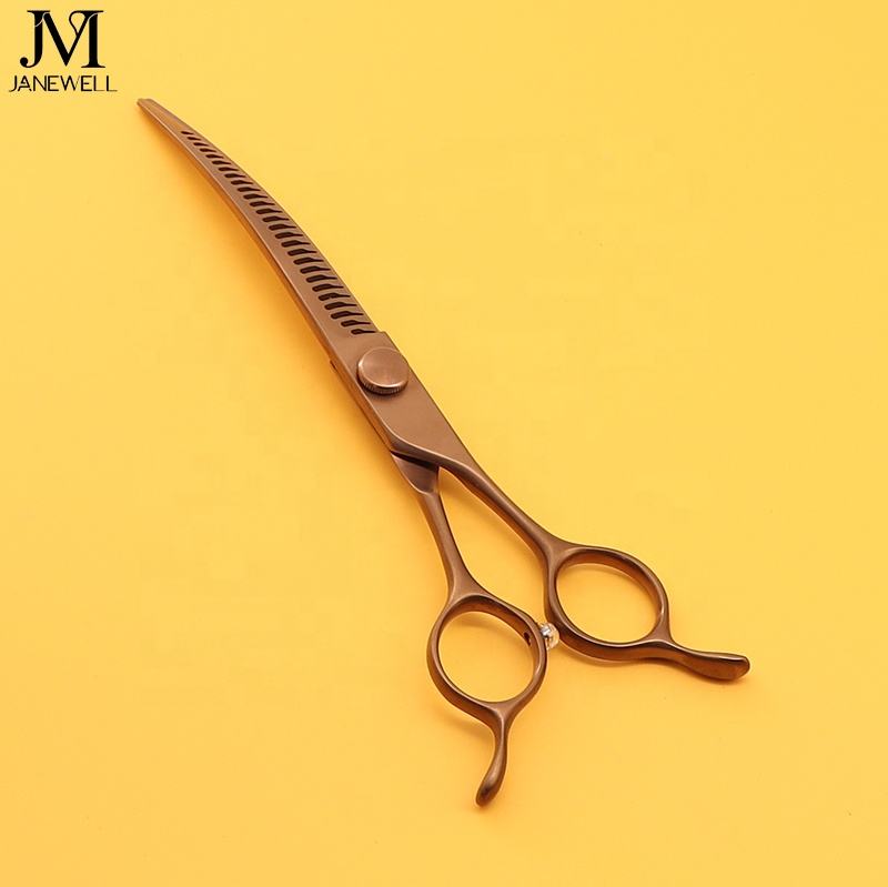 Professional VG10 bronze curved chunker grooming shars for dog pet grooming 26 teeth, 7.0 inch. pet grooming shears for professional groomers. - thumbnail 5