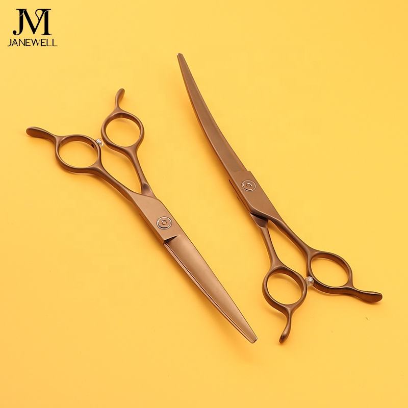 Professional VG10 bronze curved chunker grooming shars for dog pet grooming 26 teeth, 7.0 inch. pet grooming shears for professional groomers. - thumbnail 6