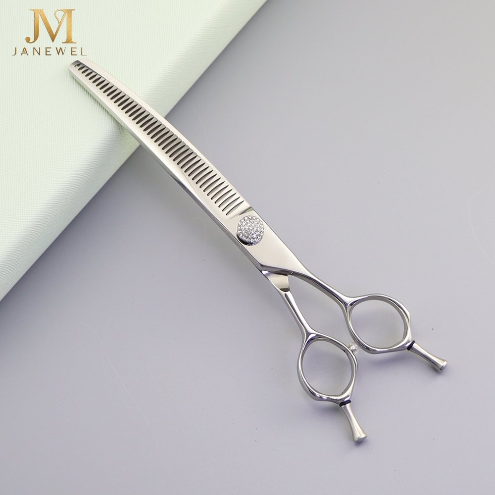 Dog grooming shears 7.5 inch curved chunker 44 teeth VG10 steel, sharp blade for dog grooming salons.