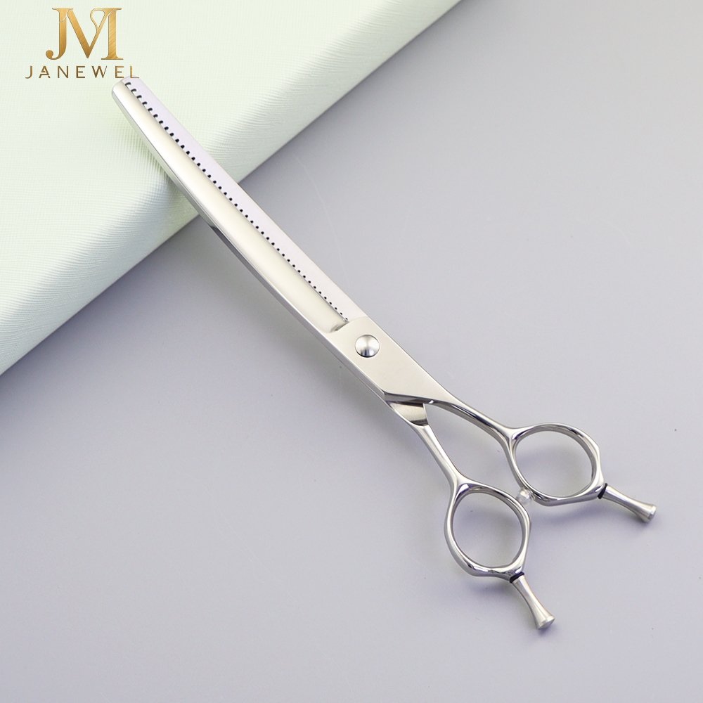 Dog grooming shears 7.5 inch curved chunker 44 teeth VG10 steel, sharp blade for dog grooming salons. - thumbnail 2