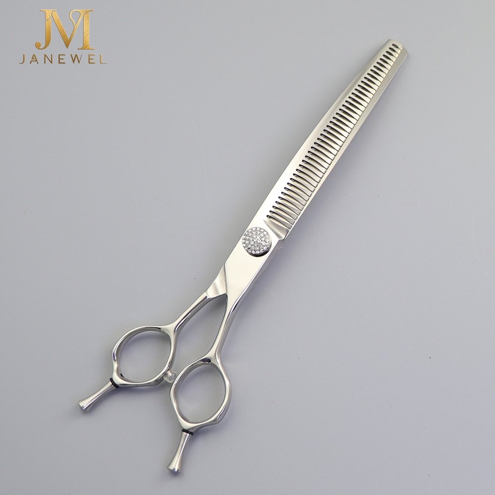 Dog grooming shears 7.5 inch curved chunker 44 teeth VG10 steel, sharp blade for dog grooming salons. - thumbnail 4
