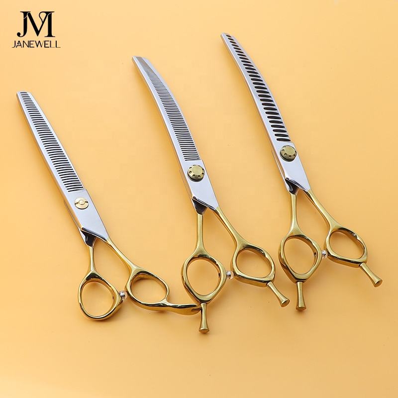 Professional VG10 curved chunker grooming shars for dog pet grooming, 7 inch. pet grooming shears for professional groomers. - thumbnail 17